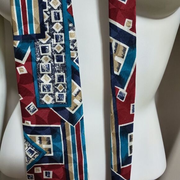 Vintage FC Retro Red, Blue, & Cream Silk Tie - Picture 1 of 4